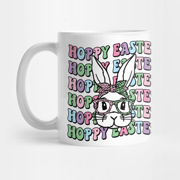 Hoppy Easter Retro Bunny Leopard Bow, easter Day, funny easter , easter shirt cool by Darksavage